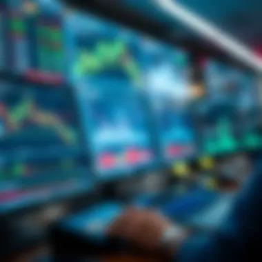 A close-up of trading software interface with analysis tools