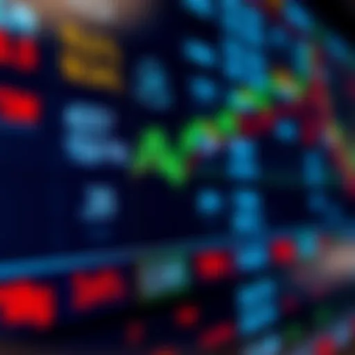 A detailed view of stock ticker symbols on a trading platform