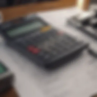 Financial Cost Analysis An illustration of a calculator and financial documents representing cost analysis