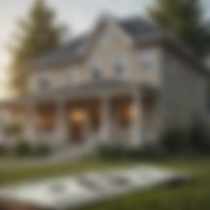 A serene image of a house with a dollar sign indicating financial decisions