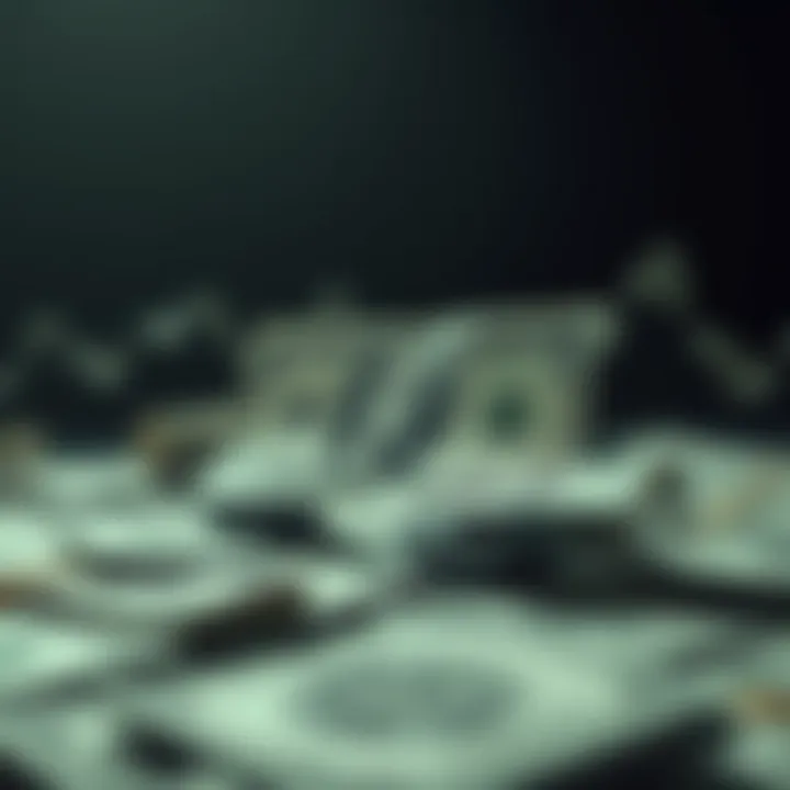An abstract representation of money with sound waves illustrating financial concepts
