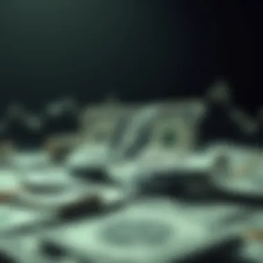Money and Sound Waves An abstract representation of money with sound waves illustrating financial concepts