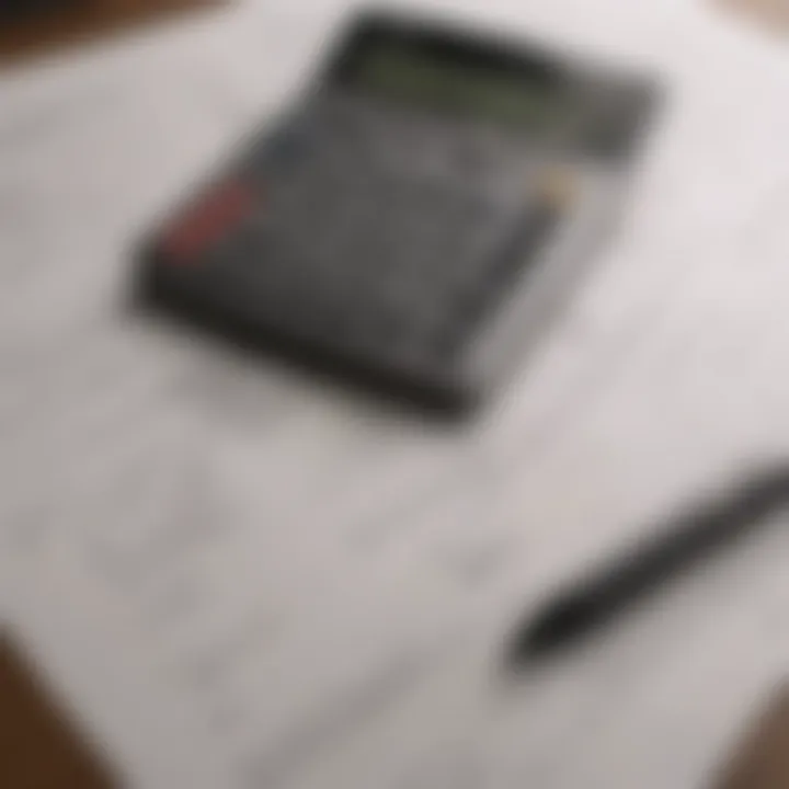 A close-up of paperwork and a calculator representing financial analysis