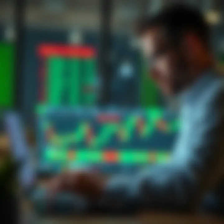 An investor analyzing stock market trends on a laptop