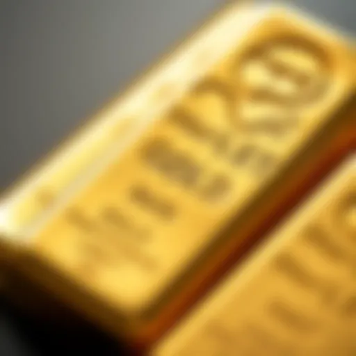 A close-up of a gold bar with certification marks