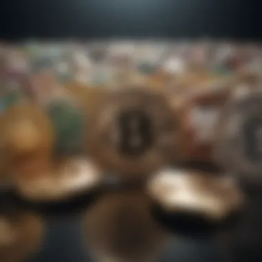 Diverse Cryptocurrencies Overview A digital representation of various cryptocurrencies