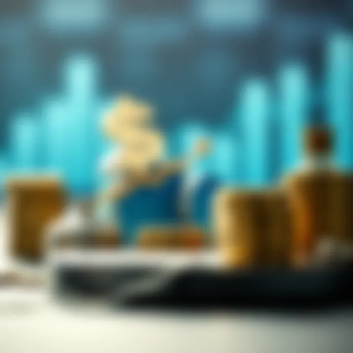 Visual representation of various investment products utilizing compounding