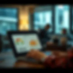 A person analyzing their credit score on a laptop