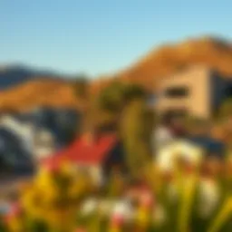 A serene landscape showcasing diverse properties