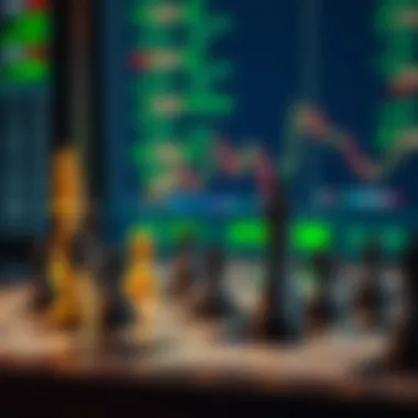 Strategic Approaches to Stock Selling A strategic chessboard illustrating tactical approaches to stock selling