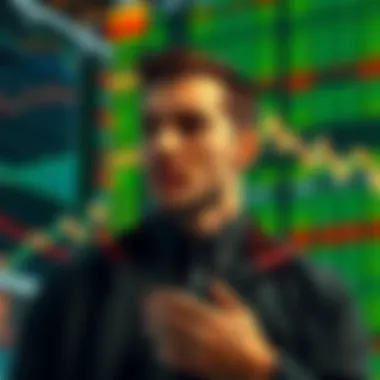 A conceptual image depicting investor psychology in stock trading