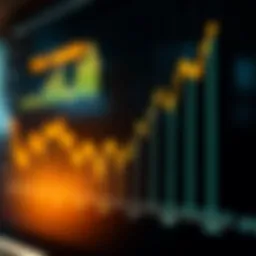 Graph illustrating stock valuation trends