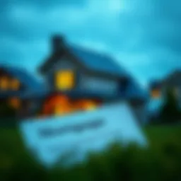 Illustration of a house with a mortgage document