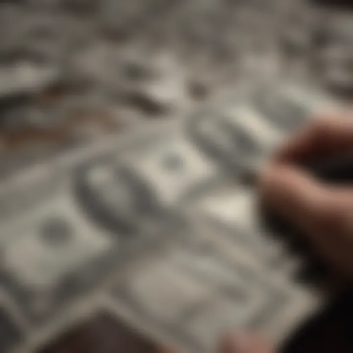 Collectors examining silver certificate dollars at a numismatic event.