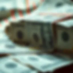Detailed view of treasury bills with financial background